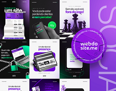 Capa do projeto Social Media · Criação de Websites no portfólio da MARYNOMARKETING